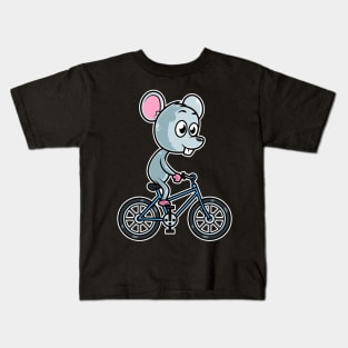 Mouse Bicycle Cyclist Cycling graphic Kids T-Shirt